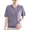 yd-25392025夏季上新洋气短袖针织衫薄款上衣女休闲舒适宽松通勤内搭单穿 商品缩略图4