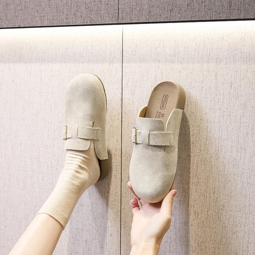 雀说 真皮勃肯鞋女复古小码大圆头休闲鞋968 商品图3