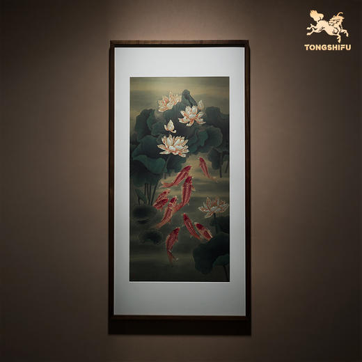 铜师傅 手工錾刻 铜雕画《九鱼呈祥》客厅玄关沙发背景墙装饰画 商品图0