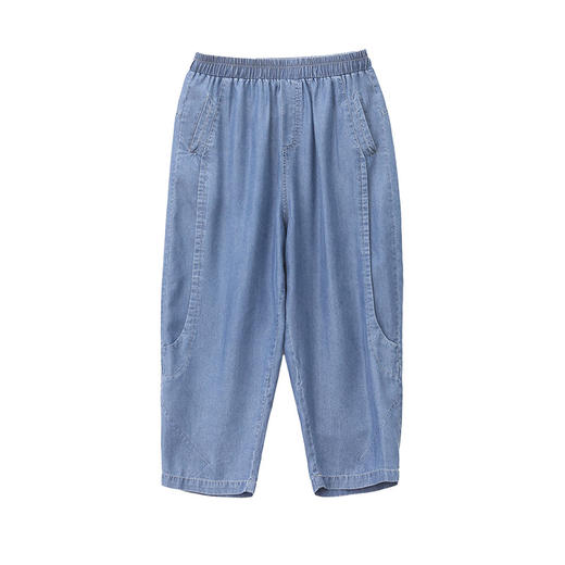 丁摩 天丝牛仔裤女新款夏季薄款裤子直筒冰丝小个子妈妈春秋九分裤5ZF-111 商品图4