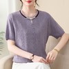 yd-25392025夏季上新洋气短袖针织衫薄款上衣女休闲舒适宽松通勤内搭单穿 商品缩略图0