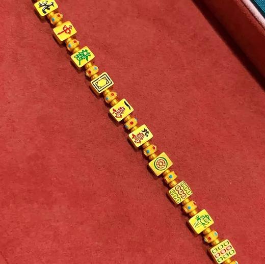 【敦煌麻将珐琅彩沙金手链】沙金十三幺麻将手链 杠上开花国潮小众招财手饰 商品图4