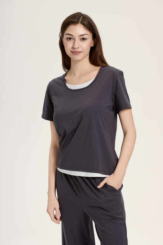 连绵·莫代尔假两件家居服 男/女款（胸垫款） 商品图4