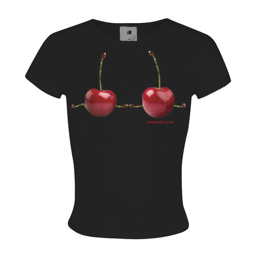 FDR官方店 樱桃印花修身短袖T恤女夏季圆领显瘦体恤上衣 商品图4