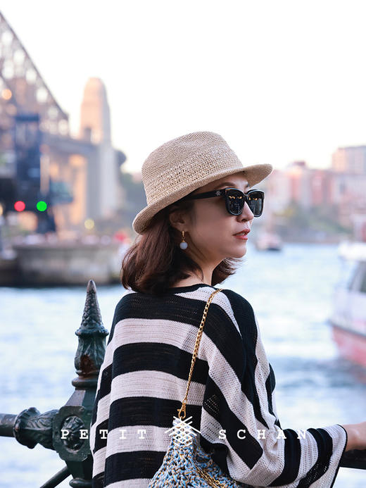 PETIT SCHAN小闪 #083  La La City 爱乐之城 手工编织纸草镂空度假感草帽小礼帽 商品图1