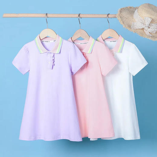 【90-140】女童夏款POLO连衣裙（95%棉+5%氨纶） 商品图0