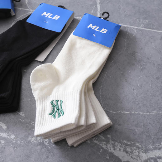 【三双装】MLB纯色袜子 黑白两色 舒适透气 均码【四季可穿】 商品图6
