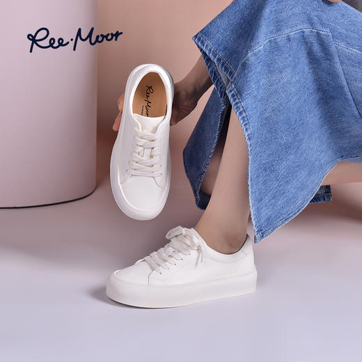REEMOOR睿慕简约小白鞋休闲时尚软底百搭休闲运动鞋 商品图2