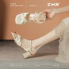 ZHR高跟凉鞋法式粗跟凉鞋2025夏季新款仙女一字带凉鞋方头单凉鞋 商品缩略图9