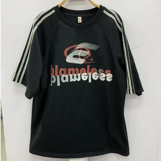 MZ复古运动风圆领短袖T恤（黑） 春季 151060150321 商品图1