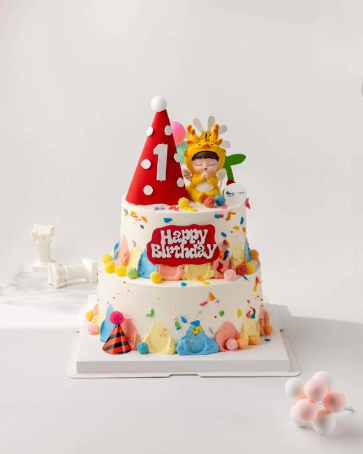 双层虎宝宝儿童生日蛋糕（百分百进口动物奶油） 商品图0