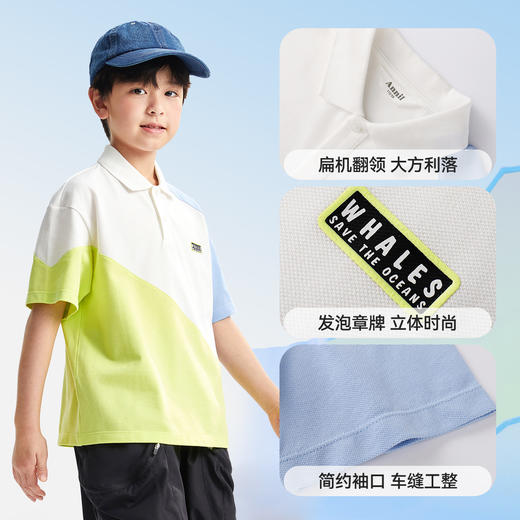男童翻领短袖针织衫夏季新款安奈儿童装EB521156 商品图4