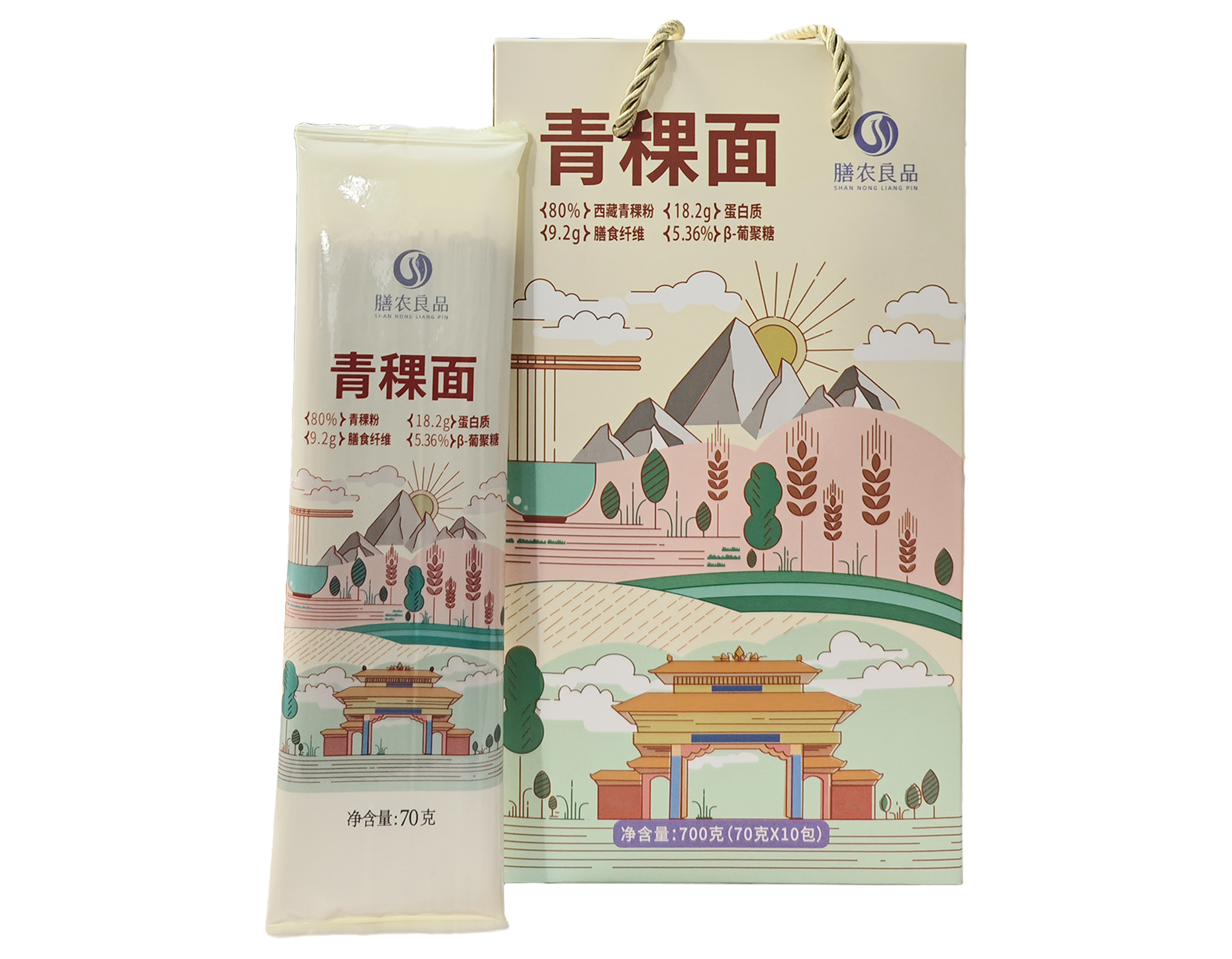 【膳农良品】四川甘孜理塘青稞面700g（70*10包）（富含β-葡聚糖）