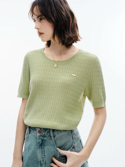 疯狂福利🔥🔥🔥[出口品牌，剪标发货]伊泺杉绵羊毛短袖-原价💰248一件，精选近30%澳洲绵羊毛面料，爆炸福利价💥仅5000件现货秒完下架❗️ 可大气干练！可知性温柔！ 商品图3