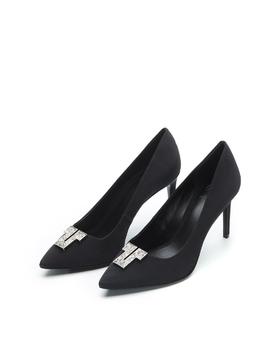 888736765239  汤丽柏琦Tory Burch   Tory Burch女款黑色金属钻尖头高跟鞋