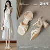ZHR高跟凉鞋法式粗跟凉鞋2025夏季新款仙女一字带凉鞋方头单凉鞋 商品缩略图0