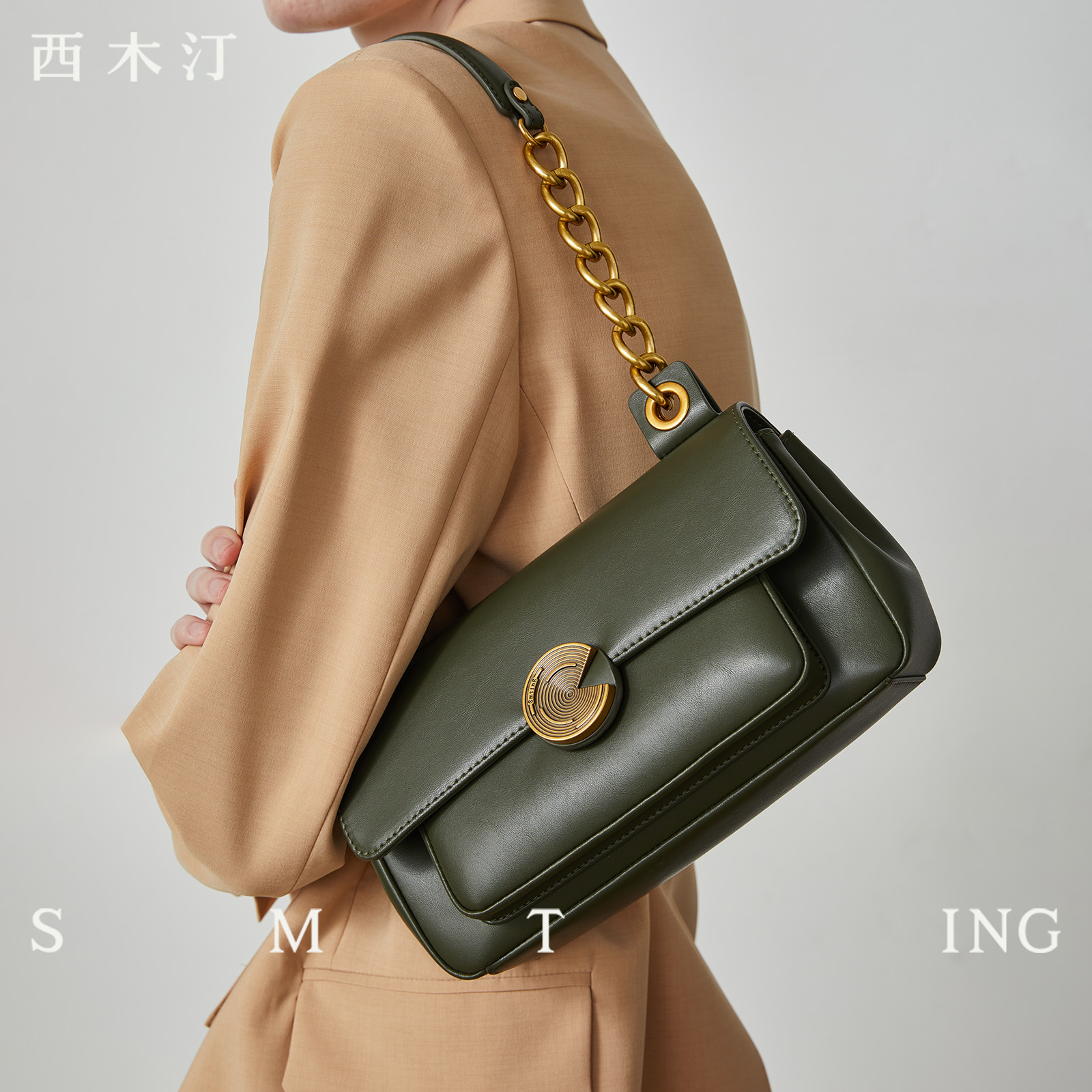 【种草好物馆专属】西木汀 守望者 小众手提链条包包女2023新款夏牛皮单肩腋下包p802