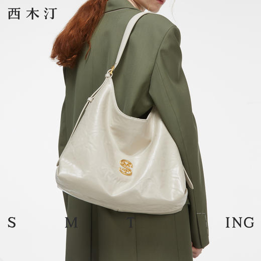 【柔见定制专属】西木汀 自由狂想 牛皮托特包女大容量简约通勤包小众单肩斜挎包包230804 商品图3