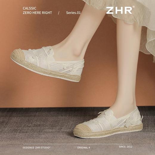 ZHR则则2025新款蕾丝透气软底ins一脚蹬单鞋时尚透气懒人女渔夫鞋 商品图4