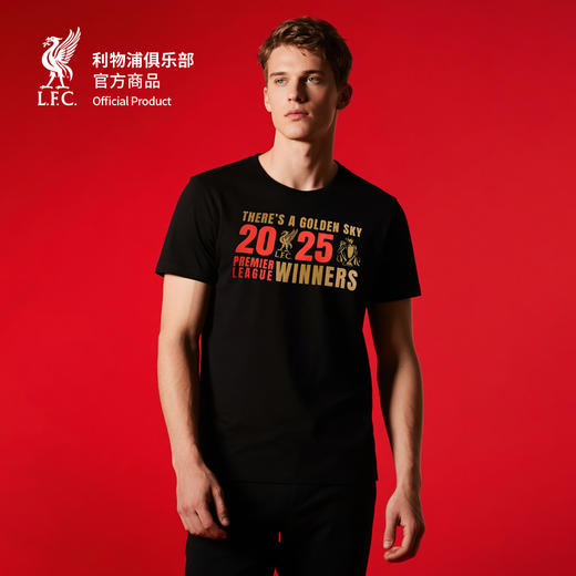 【官网同款】利物浦俱乐部 | 25赛季黑色冠军T恤助威服舒适透气短袖 商品图2