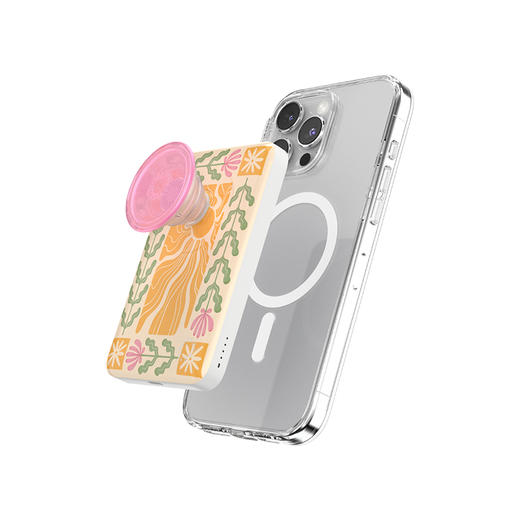 【磁吸充电宝】太阳秘境·MagSafe充电宝 OTHER配件 Power充电宝系列 绿洲物语 黄色 植物花卉 拼贴 商品图4