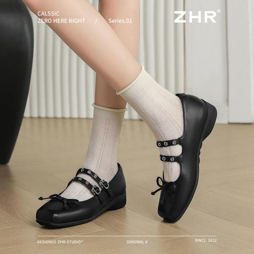 ZHR则则芭蕾鞋2025新款浅口单鞋蝴蝶结晚晚气质女鞋玛丽珍小皮鞋 商品图7