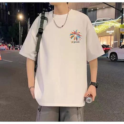 工厂直促价【100%棉】情侣（烟花-侧标）柯式印花短袖T恤-喜出 商品图3