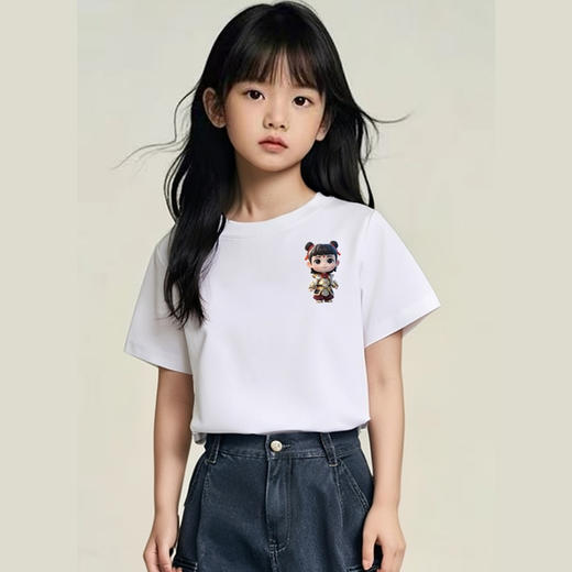 19.9清仓 【100%棉】男童女童 （侧标-哪吒）哪吒印花T短袖2025-喜出 商品图4