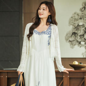 【林栖设计小店】（现货）【林栖推荐】小凉衫白色花边镂空优雅2025夏季新品披肩开衫外套女N1952468