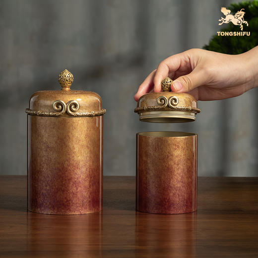 铜师傅《悟空之茶叶罐》客厅桌面茶叶罐铜摆件 家居工艺品 商品图4