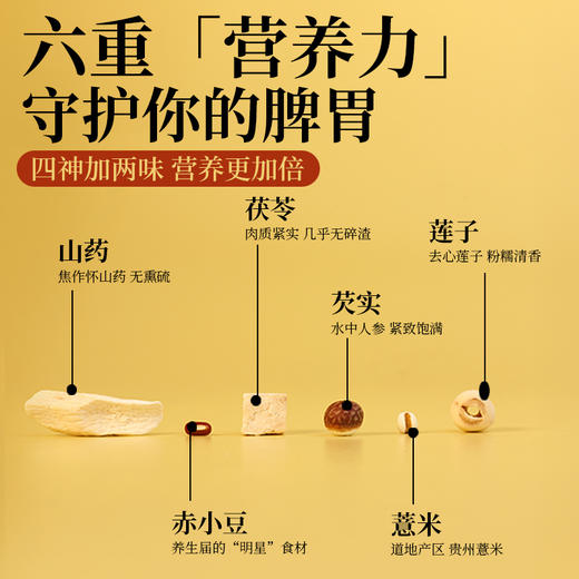 「加味四神粉」560克罐装 | 四神汤粉茯苓莲子山药薏米芡实赤小豆儿童老人营养健康早餐代餐 | 阳阴虚养生 | 元和好物迷罗亲研 商品图2