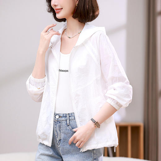 丁摩 防晒衣外套女夏装洋气上衣春秋短款透气夹克防晒服5ZF-325002 商品图2