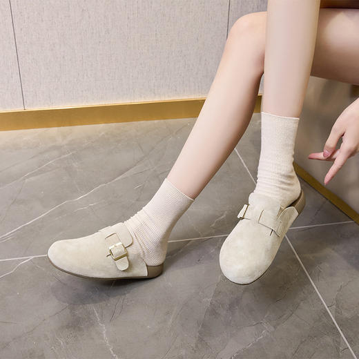 雀说 真皮勃肯鞋女复古小码大圆头休闲鞋968 商品图2