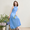 西遇法式无袖背心裙女夏季新款口袋圆领收腰蓝色大裙摆长裙SS050447 商品缩略图2