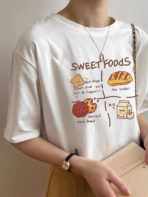 工厂直促价【100%棉】情侣（美式面包-大标）柯式印花短袖T恤-喜出 商品图4