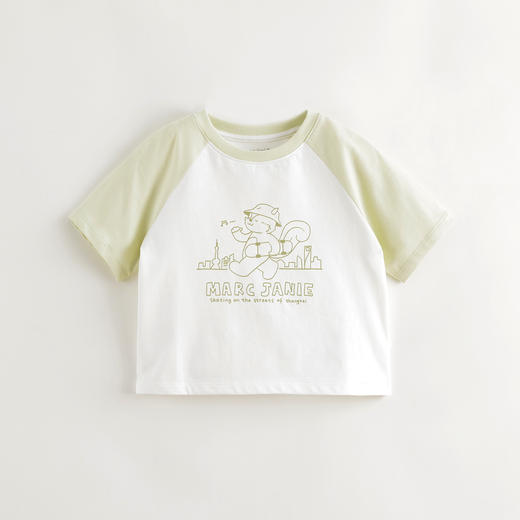 【凉感】马克珍妮男女童涂鸦松鼠短袖T恤 宝宝上衣夏装新款550579 商品图2