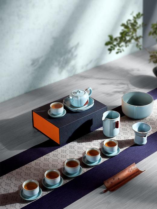 【彼达思】陆宝 雨果天青 汝窑茶礼礼盒套装 仿古汝瓷家用功夫茶具 商品图2