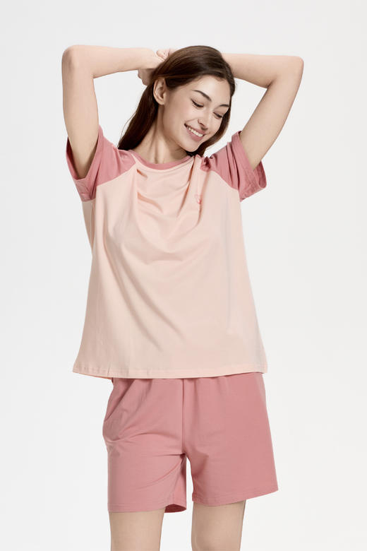 连绵·圆领插肩袖家居服套装 男/女款（无胸垫款） 商品图7