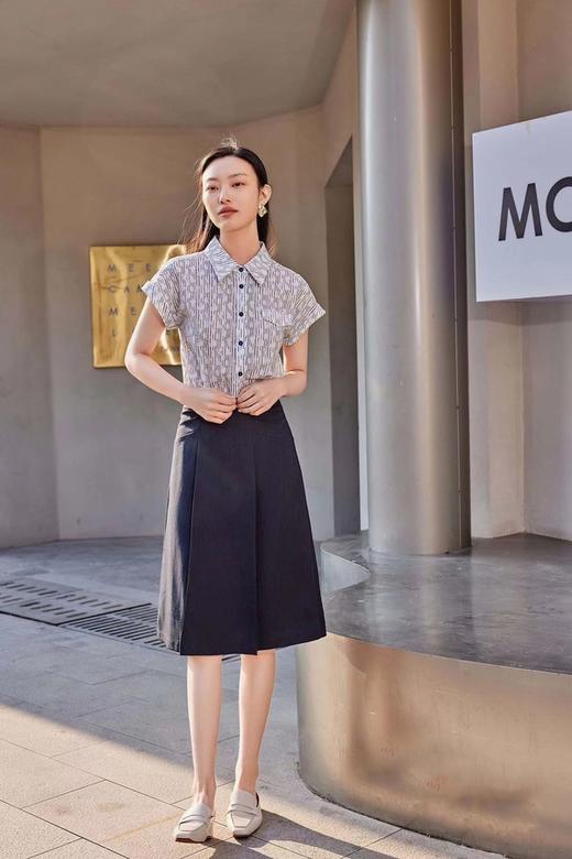 Le Malene 通勤简约百搭藏蓝色半裙 18326 商品图2