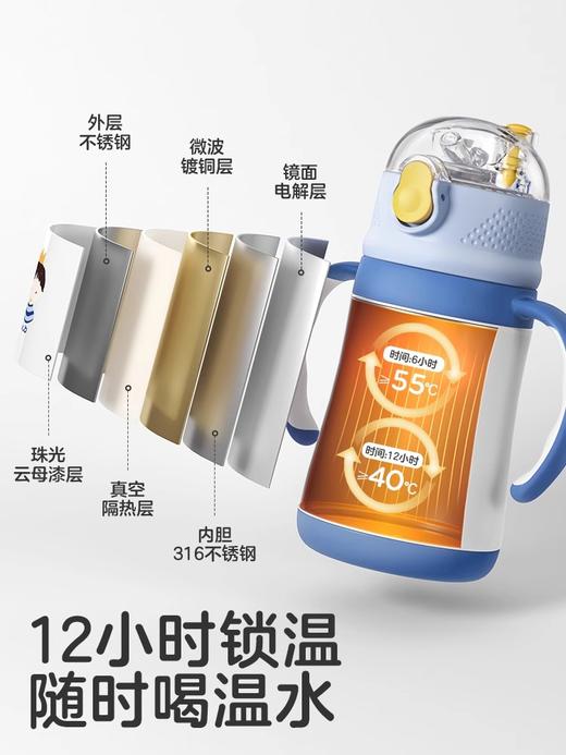 【微瑕】KUB可优比儿童保温杯宝宝吸管杯婴儿喝水杯学饮杯带吸管壶幼儿园（收到无质量问题不退不换，介意者勿拍） 商品图3