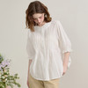 西遇法式宽松衬衣女夏季新款花边领口慵懒风白色衬衫上衣SS050442 商品缩略图2