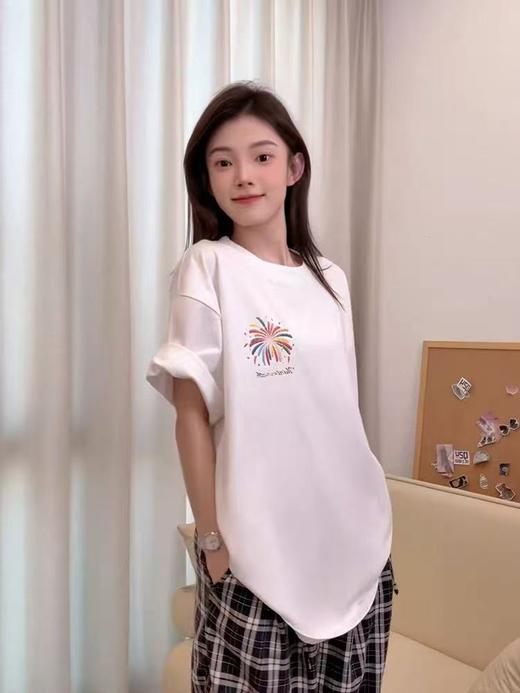 工厂直促价【100%棉】情侣（烟花-侧标）柯式印花短袖T恤-喜出 商品图5