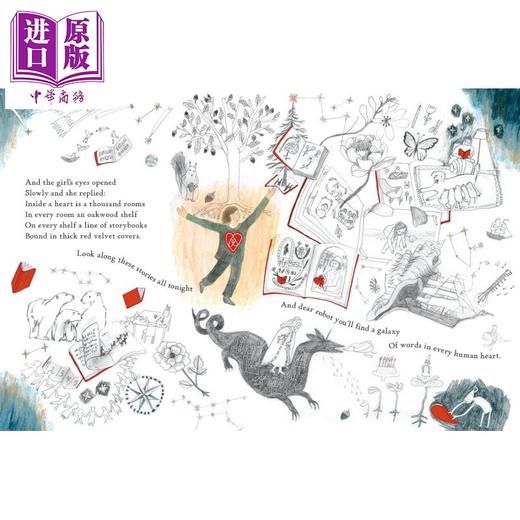 【中商原版】The Girl and the Robot Heart 女孩与机器之心 英文原版 诗歌故事绘本 Neal Hoskins Monika Vaicenaviciene 商品图2