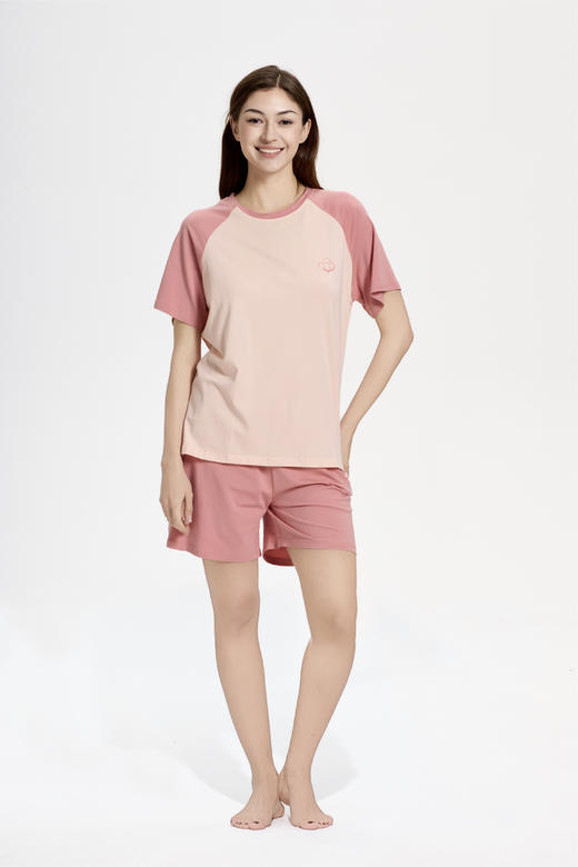 连绵·圆领插肩袖家居服套装 男/女款（无胸垫款） 商品图3