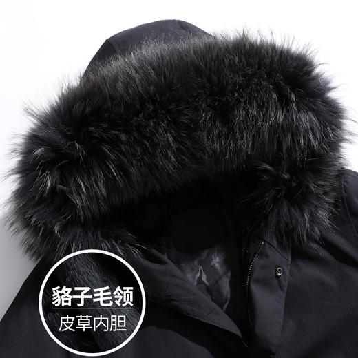 TN0582600115 啄木鸟TUCANO冬季新款男式派克服大衣外套男连帽毛领男式皮衣/皮草 商品图3