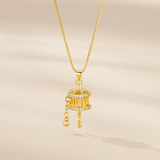 售完不补【敦煌转经筒项链】敦煌福泽转经筒项链女 轻奢时尚高级感独特设计吊坠锁骨链 商品图5