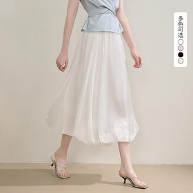 西遇蓬蓬花苞裙女春夏新款小个子miu系法式云朵高腰半身裙SS150273