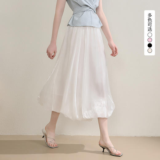 西遇蓬蓬花苞裙女春夏新款小个子miu系法式云朵高腰半身裙SS150273 商品图0