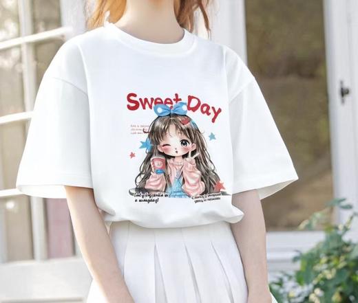 2件39.9元 【100%棉】男童女童 （大图-粉色甜美女孩）印花T短袖2025-喜出 商品图0