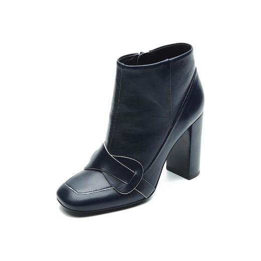 888736680389 Tory Burch女款女方头侧拉链粗跟靴子 37码 商品图1